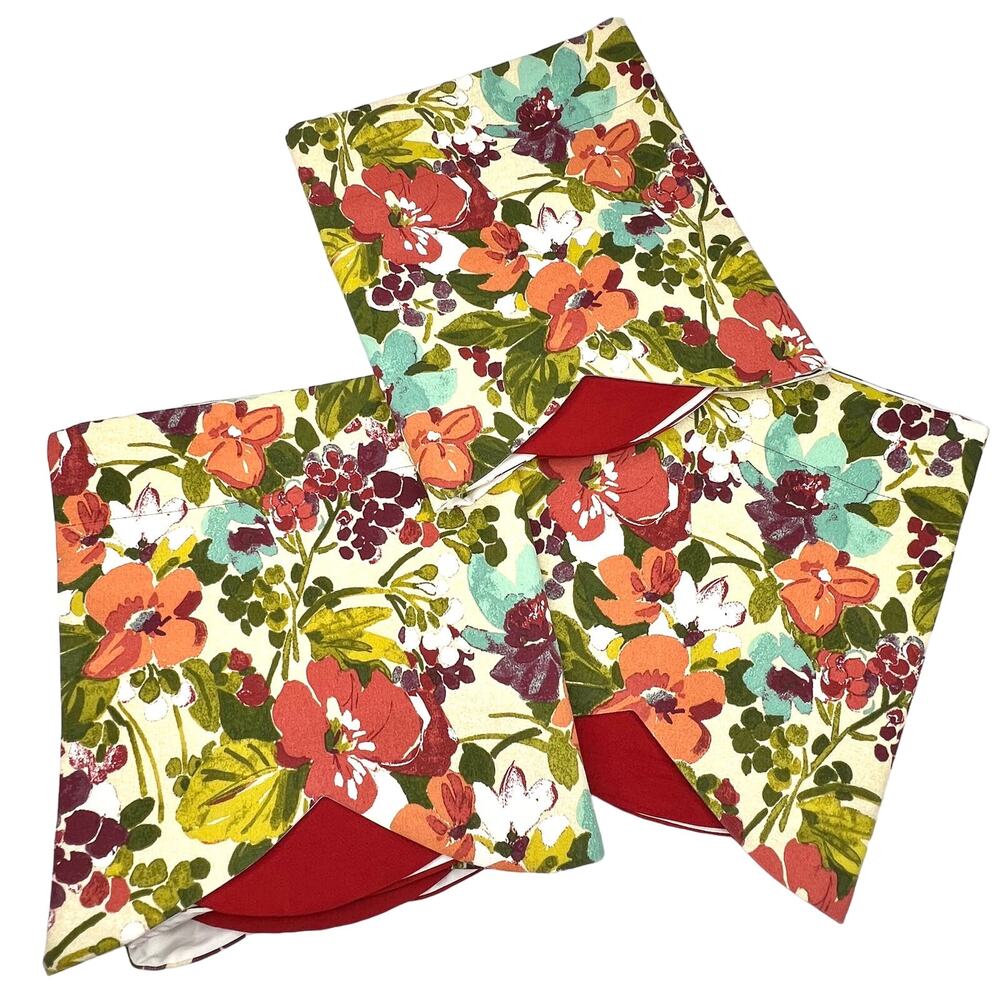 Floral Curtain Valances Set of Three